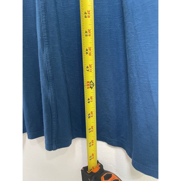 J Jill Dress Womens SP Blue Maxi Tank Keyhole Button Back Sun Dress Stretch - Picture 7 of 11